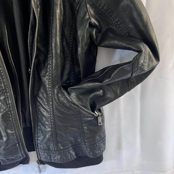 COPY - Vintage Glam LA Coalition leather jacket/hoodie combo size Large - Picture 5 of 9